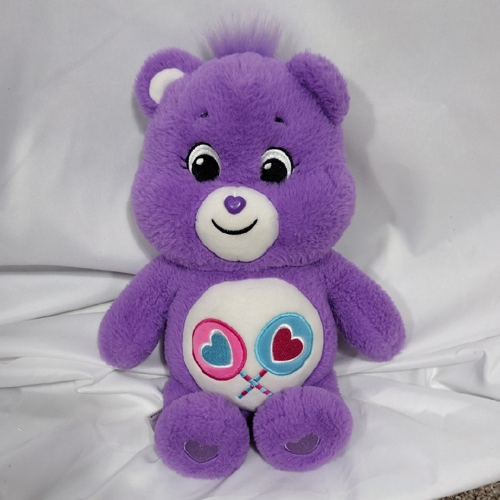 Basic Fun Care Bears Share Bear Purple 13" Plush Unlock the Magic